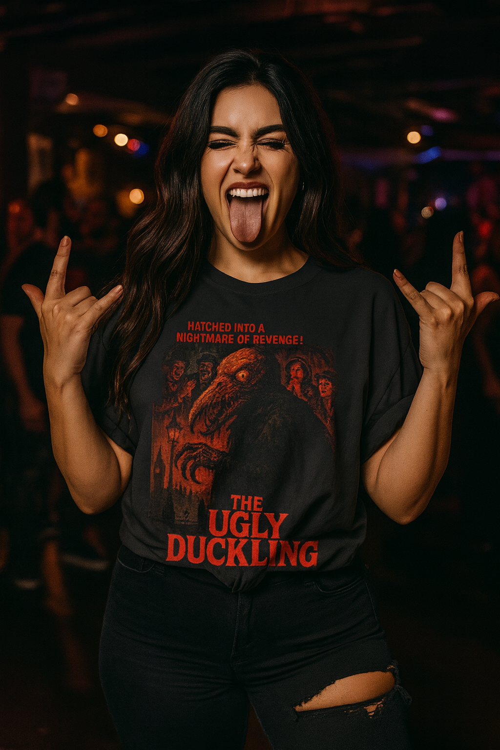 Ugly Duckling Horror T-Shirt - Unique 70’s Slasher Poster Design - Dark Humor Gift