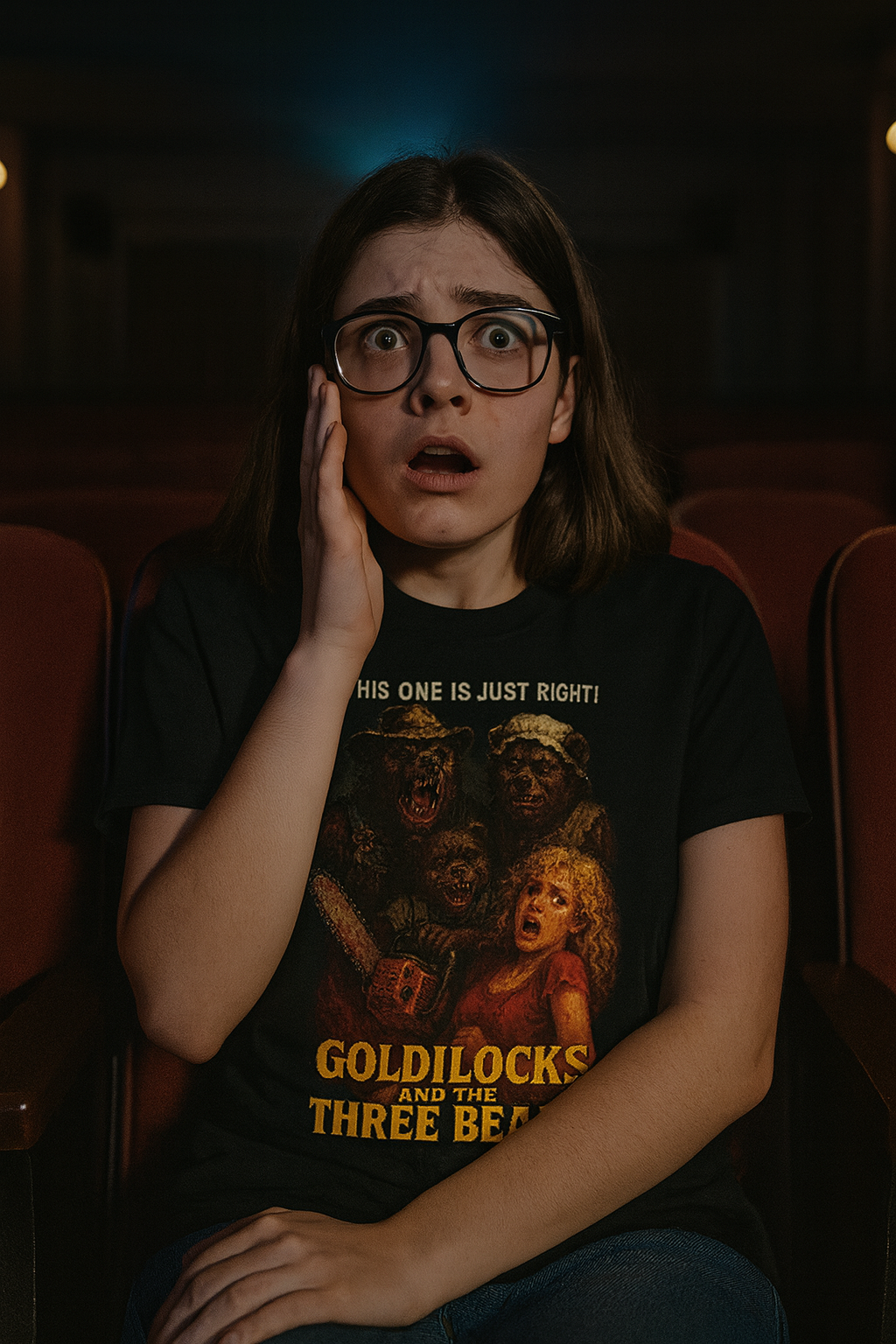 Goldilocks & the Three Bears Horror T-Shirt - Retro Slasher Parody Tee - Perfect for Horror Fans