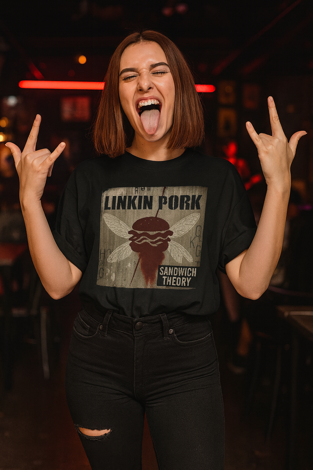 Unisex Linkin Pork T-shirt - Hilarious Sandwich Theory - Unique Rock Parody Tee