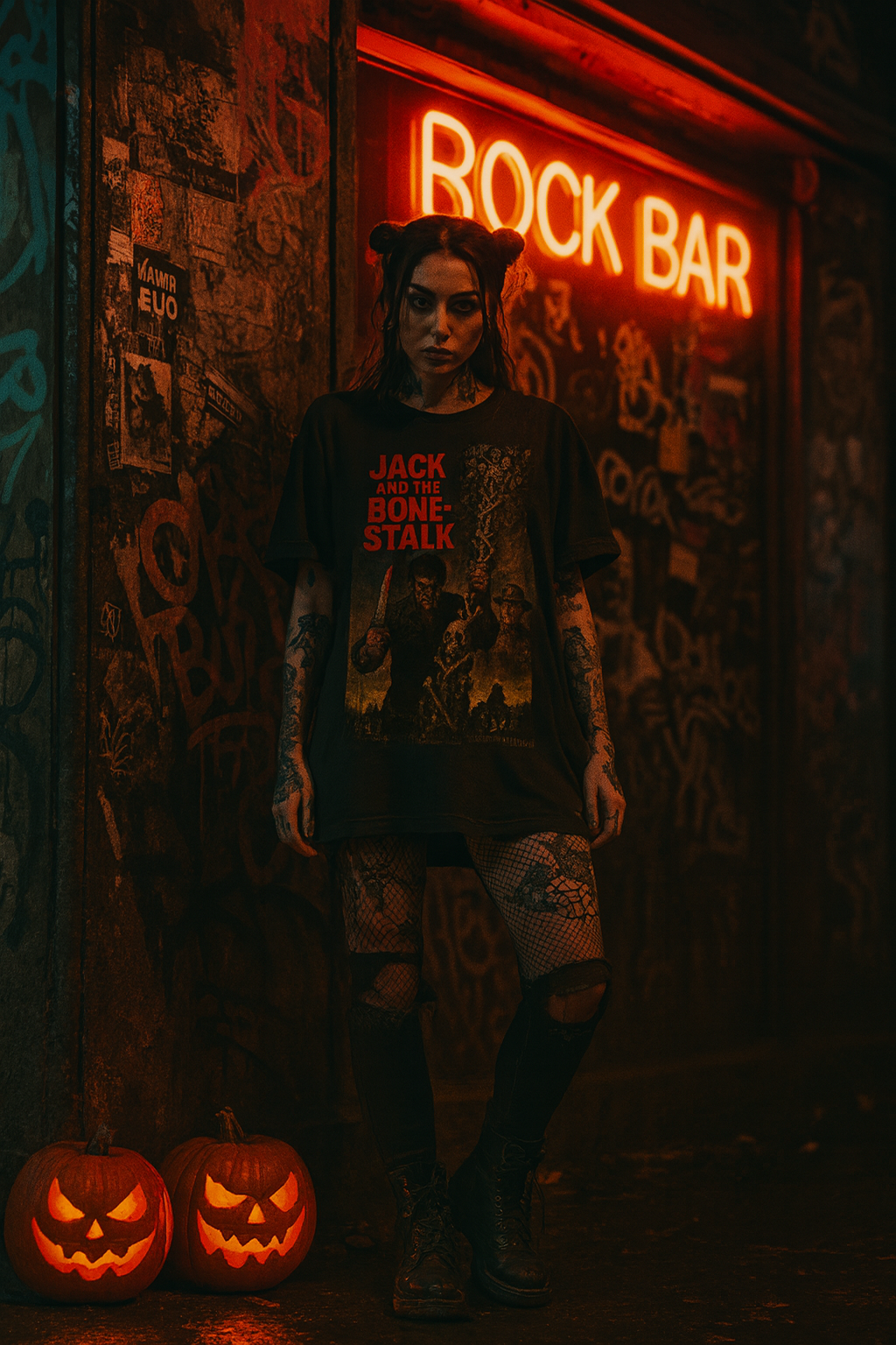 Jack and the Bone-Stalk T-Shirt - Horror Parody Slasher Tee - Creepy Fairytale Design