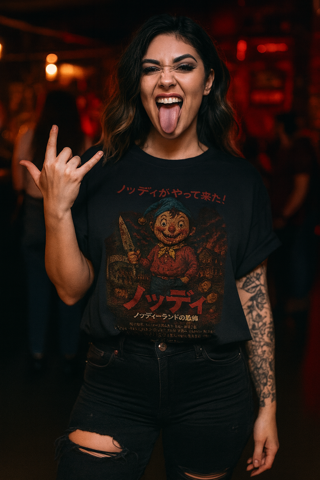 Limited Edition Vintage Japanese Horror Poster Parody - Nods Land of Terror T-Shirt