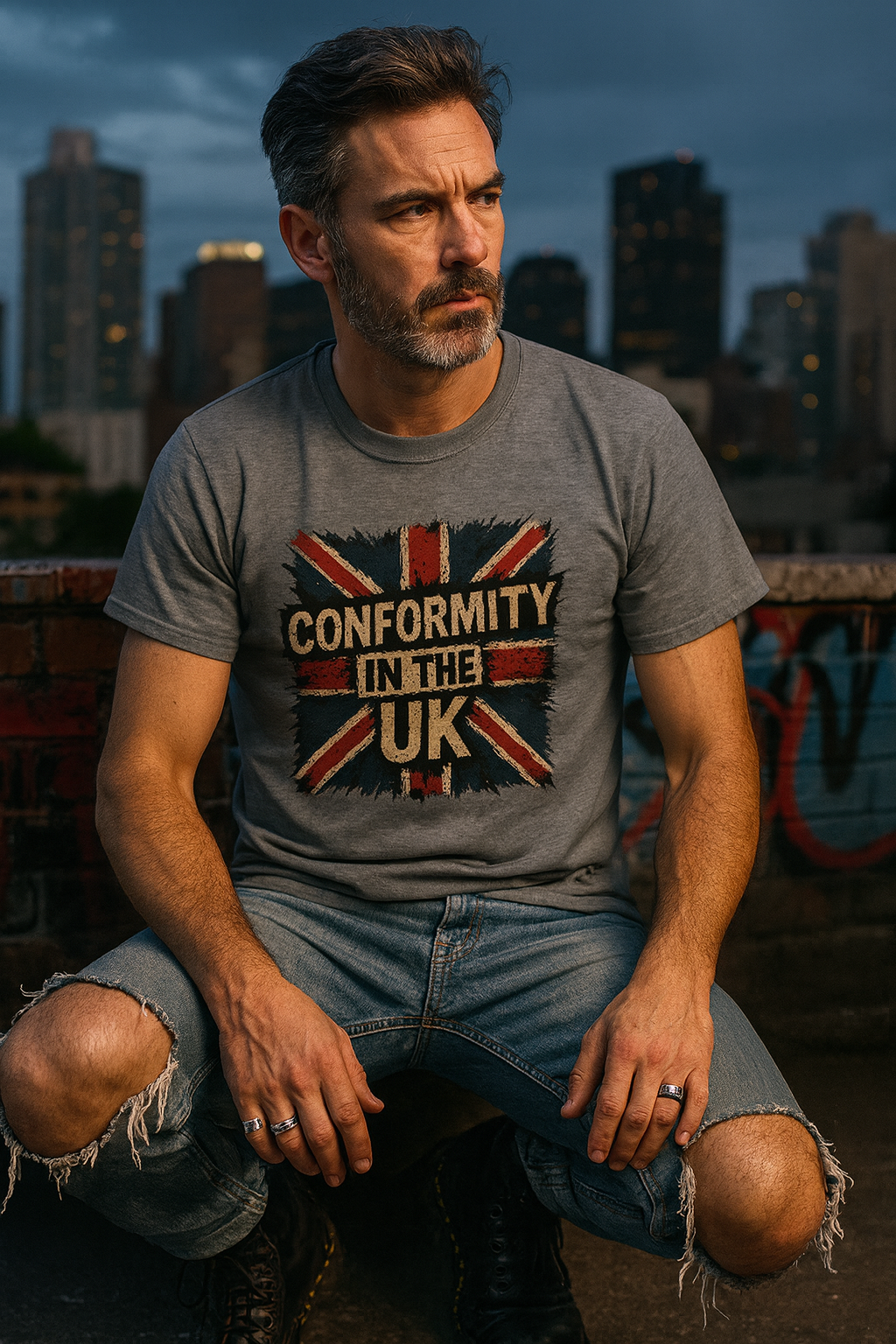 Conformity in the UK Punk T-Shirt – Distressed Union Jack Design