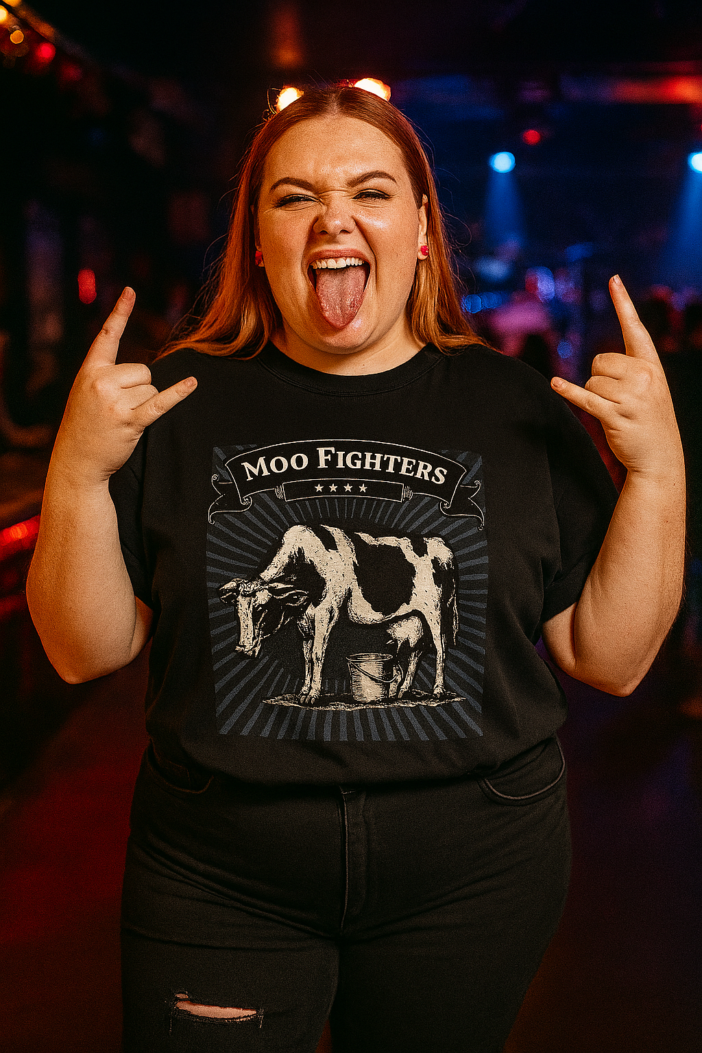 Unisex Moo Fighters T-Shirt - Hilarious Parody Tee - Rock & Rural Humor for Fans