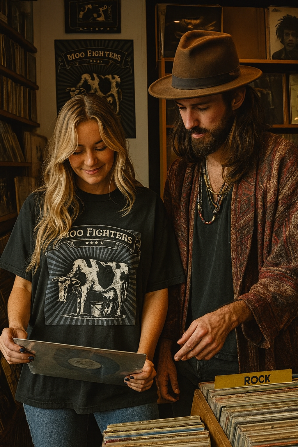 Unisex Moo Fighters T-Shirt - Hilarious Parody Tee - Rock & Rural Humor for Fans