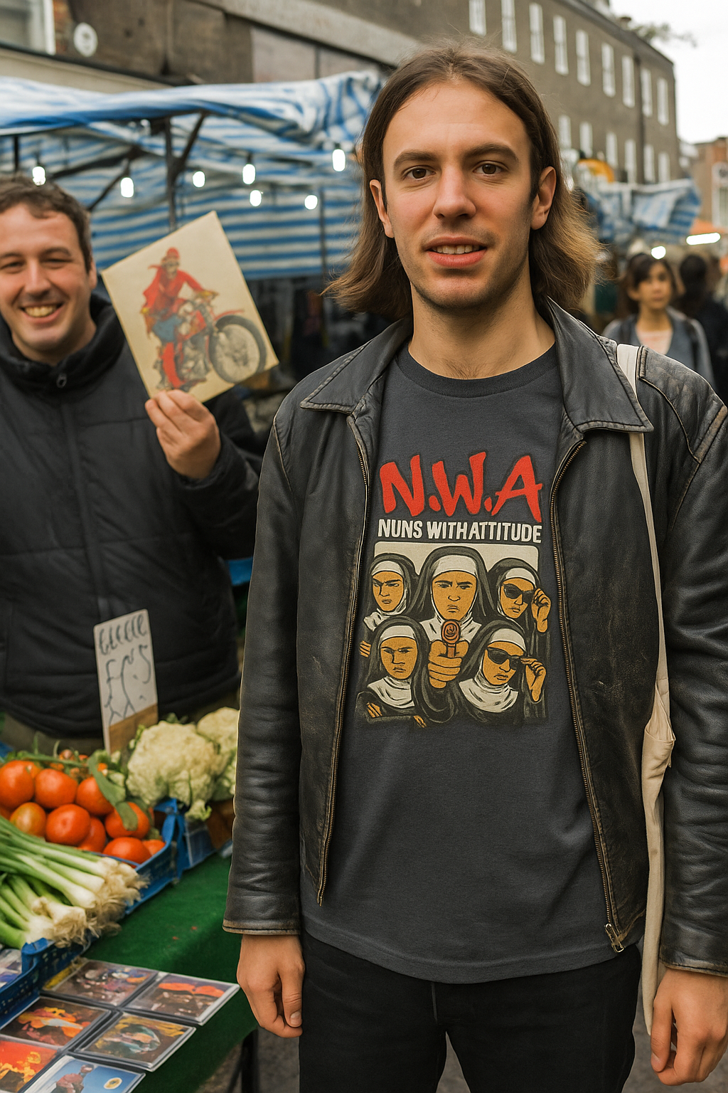 Holy Rebels T-Shirt - Nuns With Attitude - Bold Parody Tee with Gangster Style