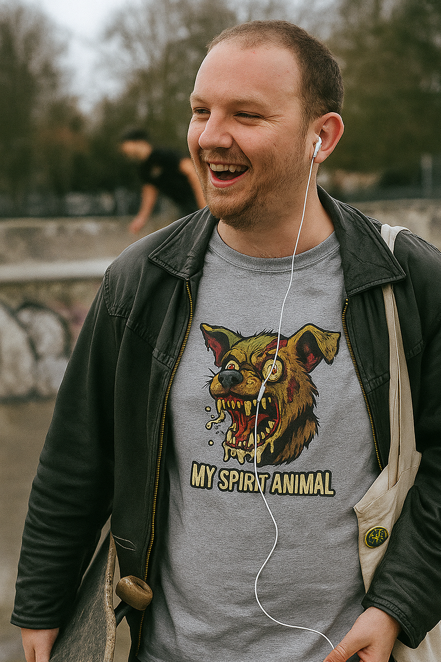 Feral Zombie Dog T-Shirt - My Spirit Animal Graphic Tee - Perfect for Horror & Dog Lovers