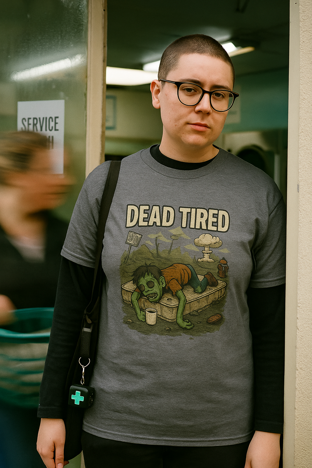 Unisex Dead Tired Zombie T-Shirt - Hilarious Undead Zeb Cartoon - Perfect Gift for Coffee Lovers & Horror Fans