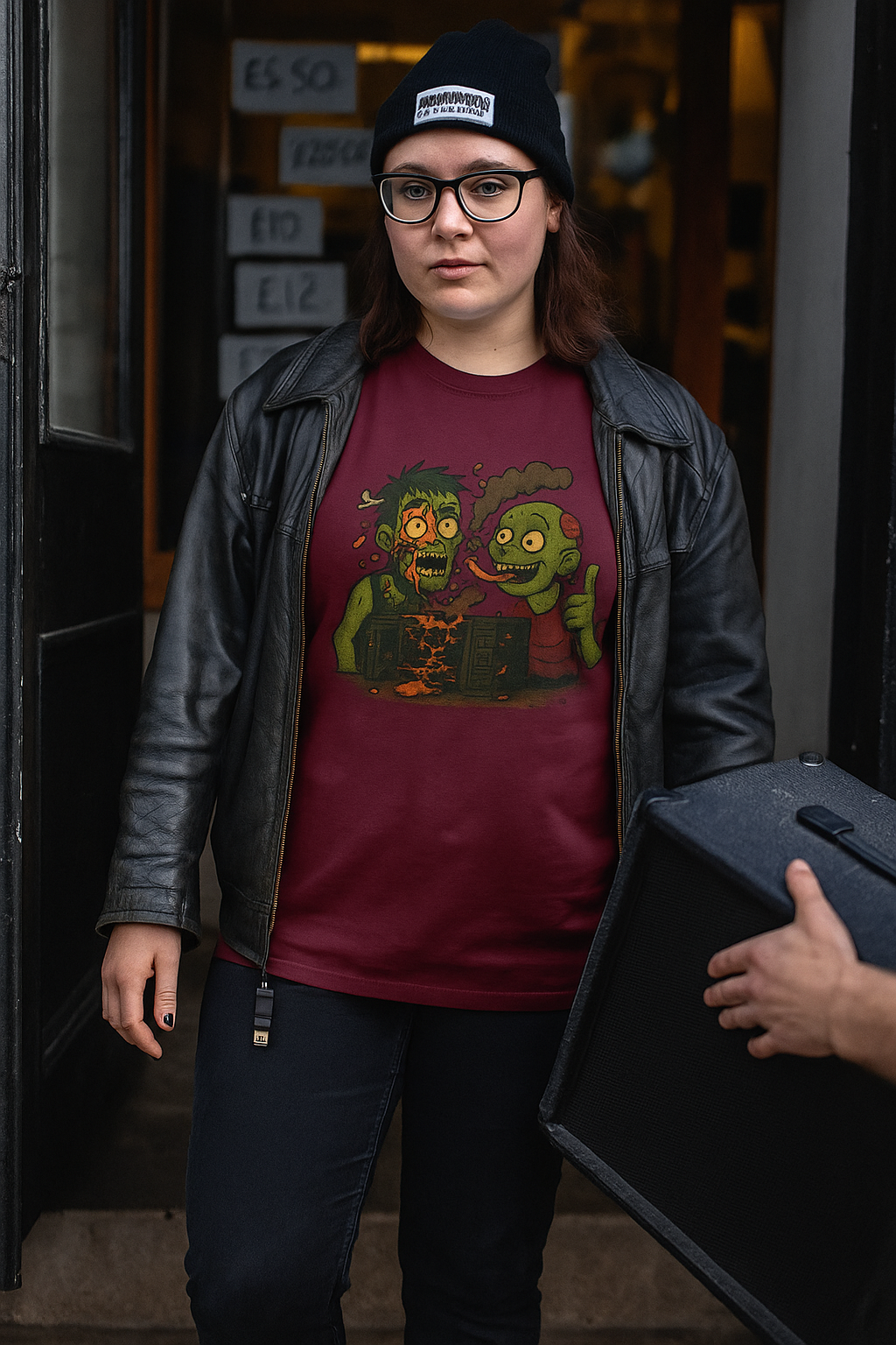 Unisex Undead Zeb & Leb T-Shirt - Hilarious Zombie Cartoon Kitchen Catastrophe Tee - Perfect for Horror Fans