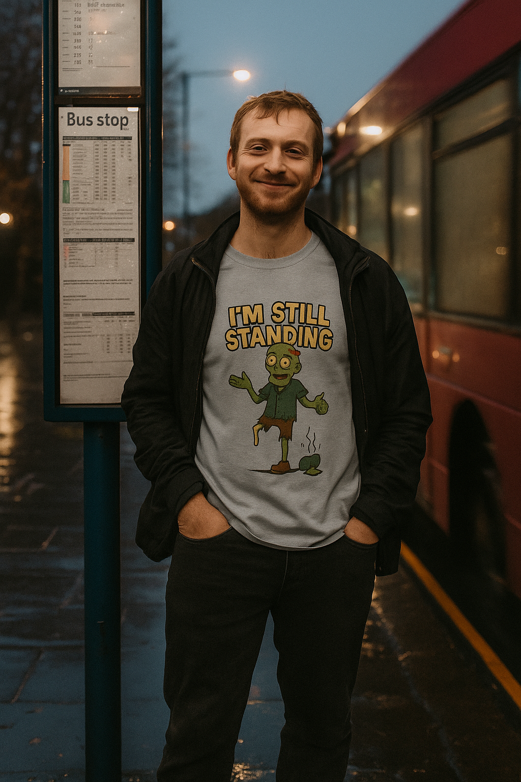 Unisex Hilarious Zombie T-Shirt - Funny Undead Humor Tee - I'm Still Standing Graphic