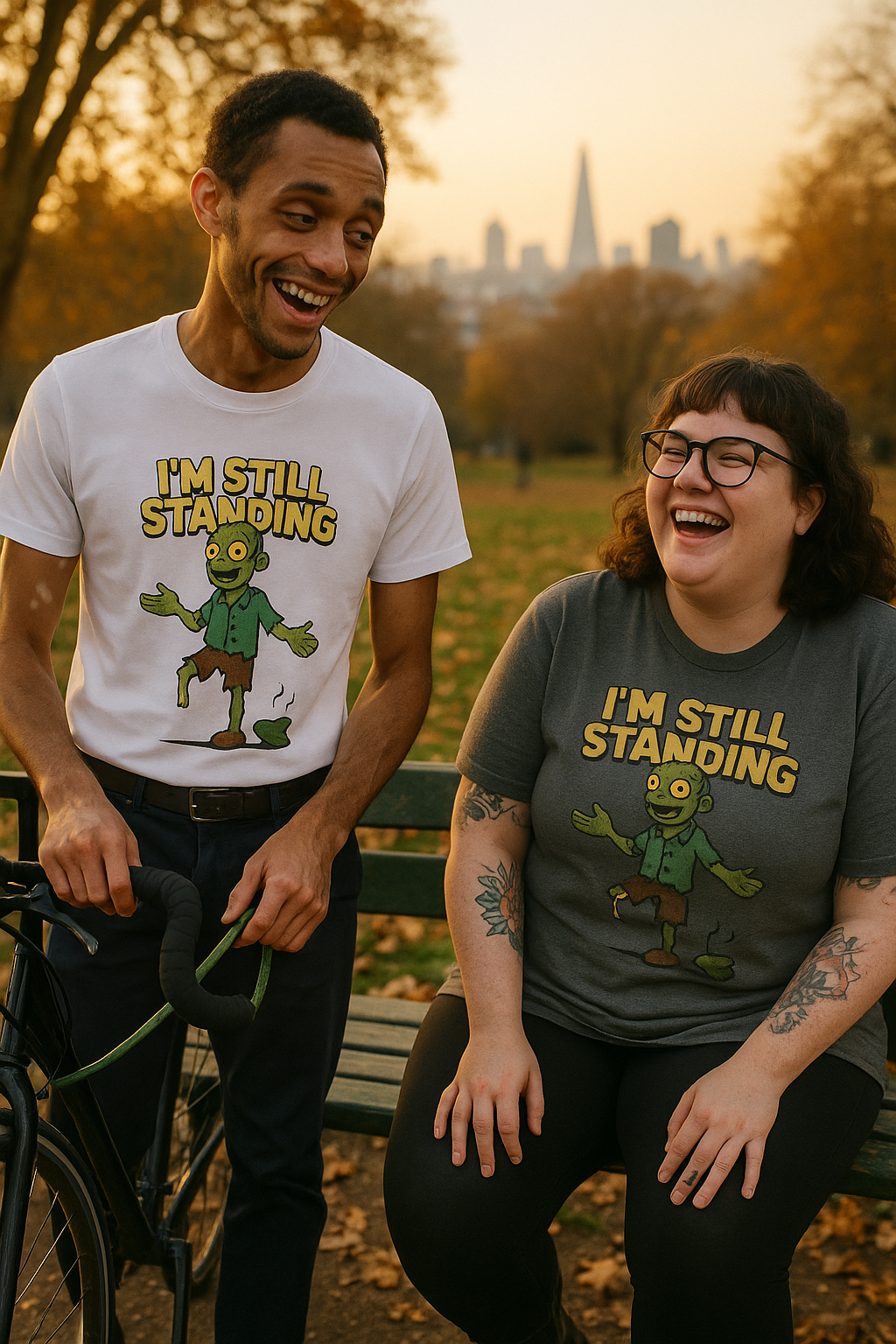 Unisex Hilarious Zombie T-Shirt - Funny Undead Humor Tee - I'm Still Standing Graphic