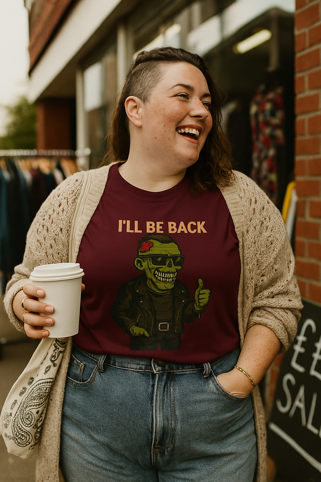 Unisex Zombie Action Hero T-Shirt | Cartoon Style 'Get to the Chopper' Tee | Perfect for Movie Lovers