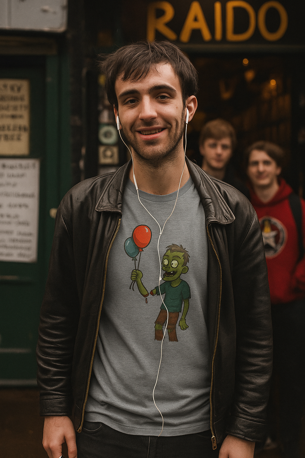 Unisex Quirky Cartoon Zombie T-Shirt - Humorous Undead Tee with Balloons - Perfect for Halloween Fans