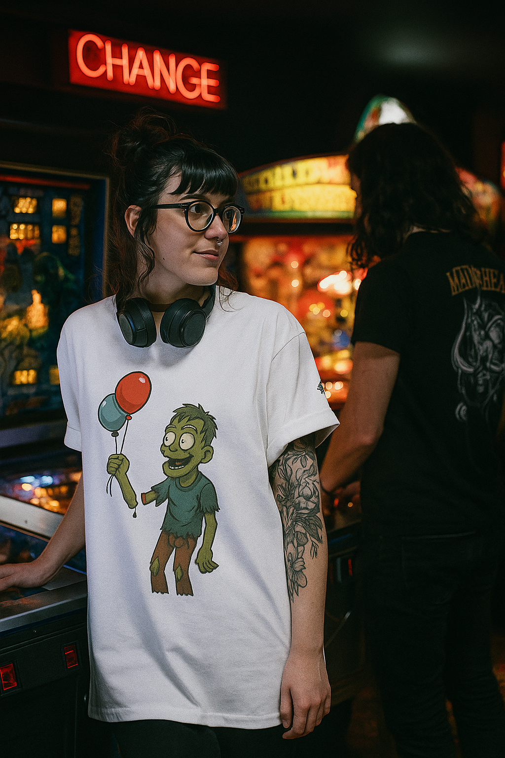 Unisex Quirky Cartoon Zombie T-Shirt - Humorous Undead Tee with Balloons - Perfect for Halloween Fans
