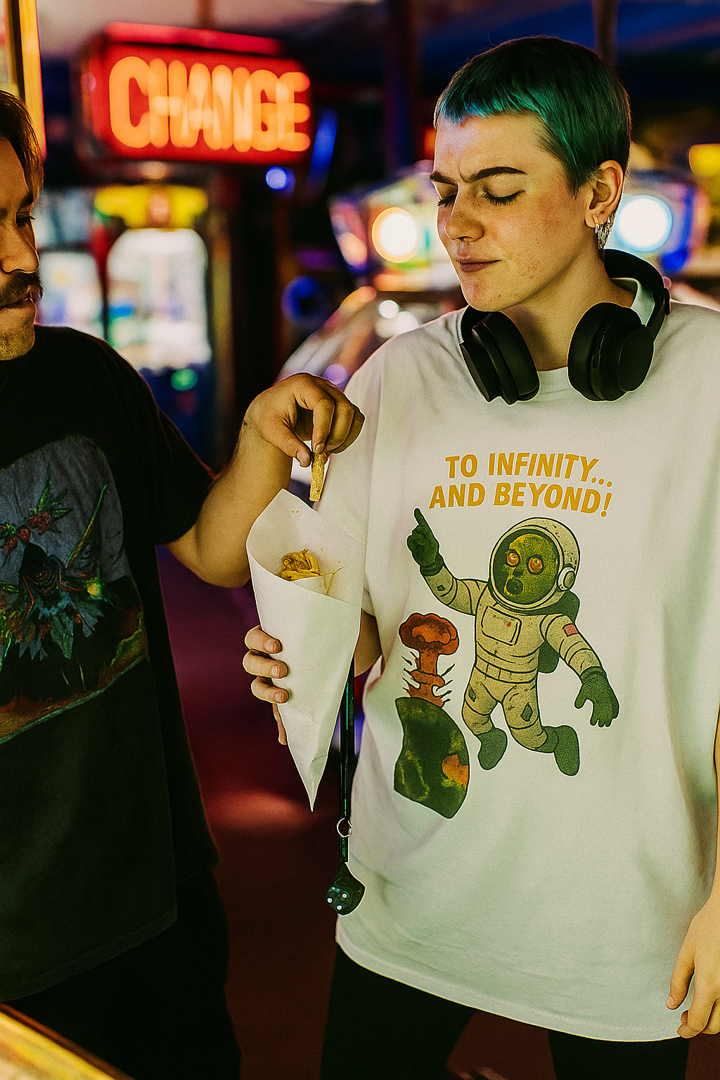 Unisex Zombie Astronaut Tee - Dark Humor T-Shirt - Sci-fi & Horror Mashup - 'To Infinity and Beyond'