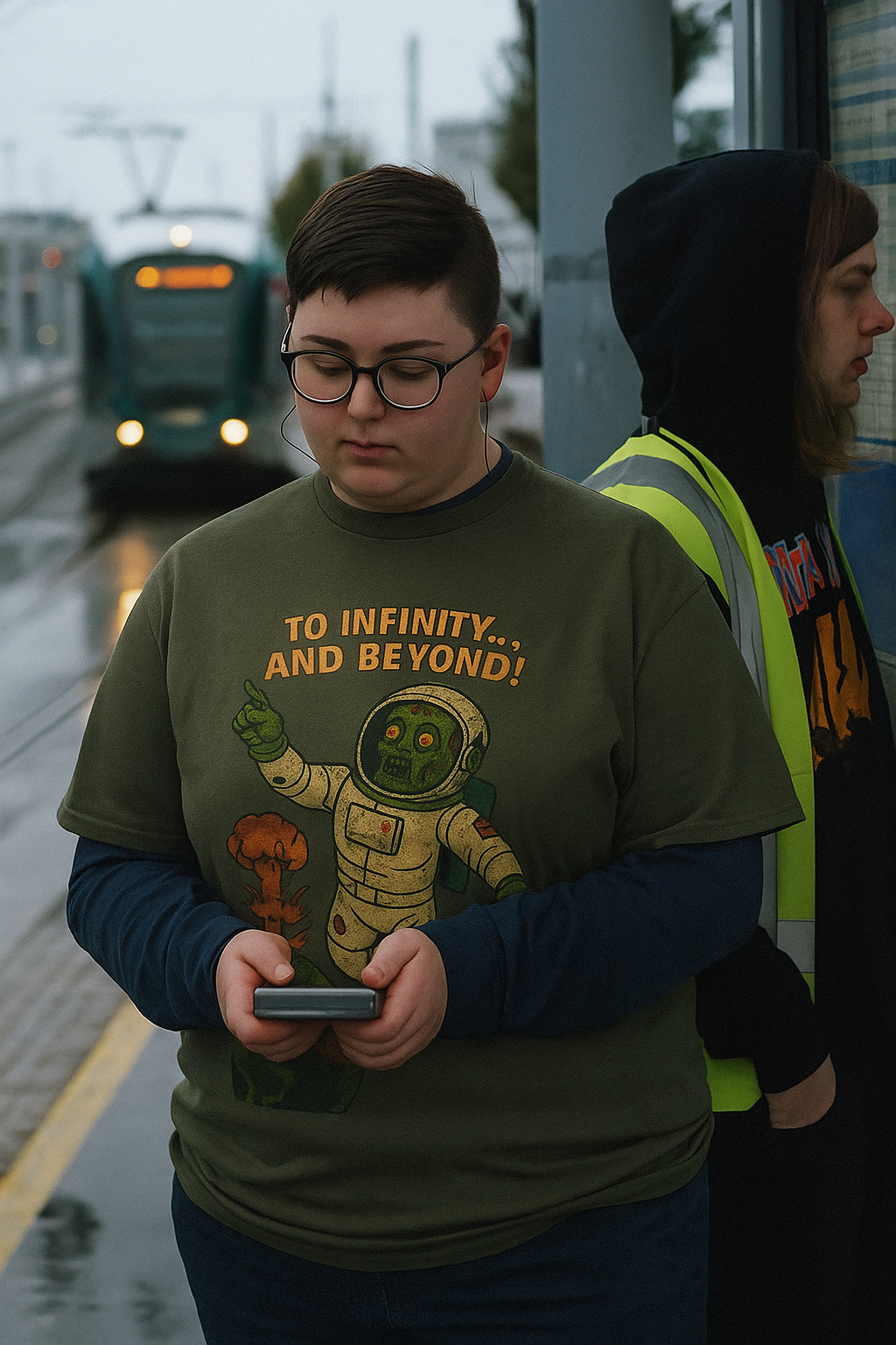 Unisex Zombie Astronaut Tee - Dark Humor T-Shirt - Sci-fi & Horror Mashup - 'To Infinity and Beyond'