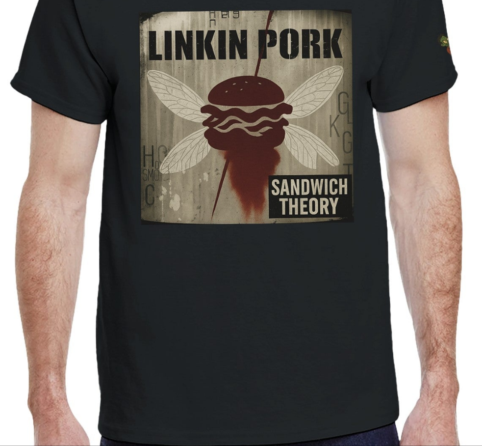 Unisex Linkin Pork T-shirt - Hilarious Sandwich Theory - Unique Rock Parody Tee