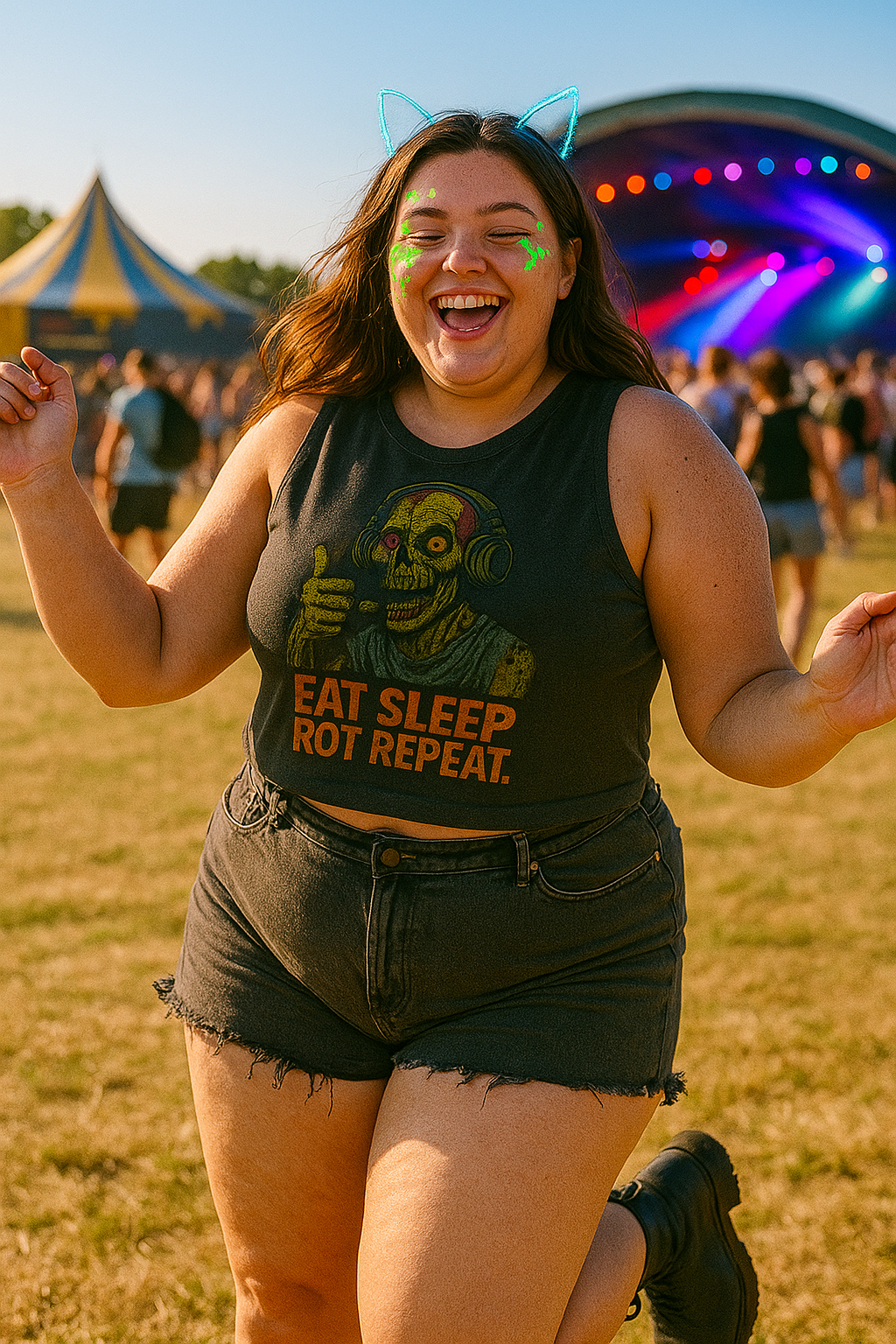 Unisex Zombie T-Shirt: Hilarious 'Eat Sleep Rot Repeat' Graphic Tee - Perfect for Horror Fans & Gym Rats!