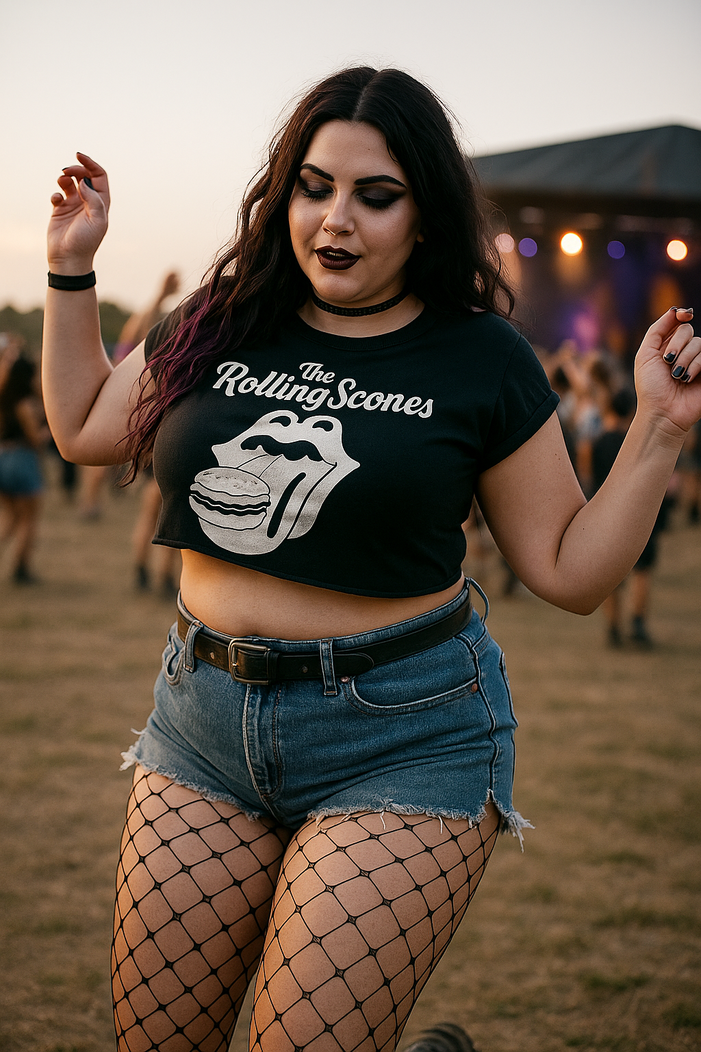 Unisex Rolling Scones Parody T-Shirt in Black | Funny Rock & Foodie Tee | Gift for Music Lovers