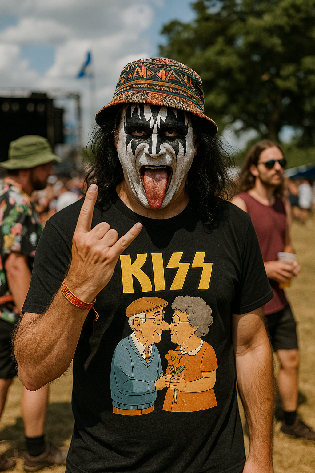 Unisex KISS Parody T-Shirt - Adorable Rock 'n' Roll Love - Vintage Couple Graphic Tee