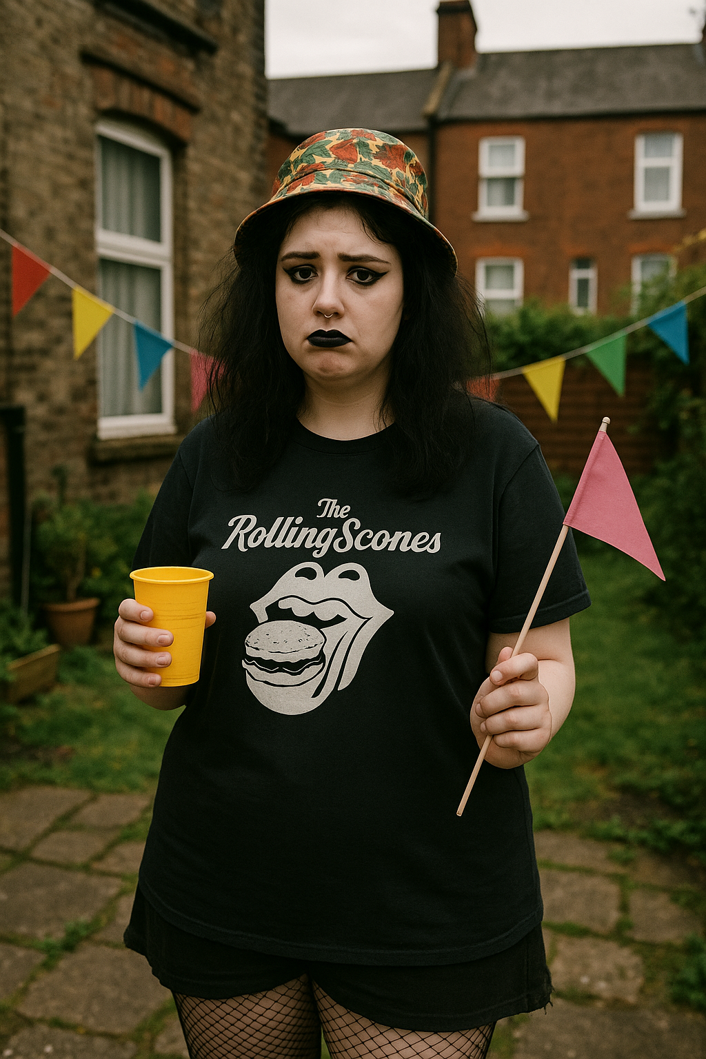 Unisex Rolling Scones Parody T-Shirt in Black | Funny Rock & Foodie Tee | Gift for Music Lovers
