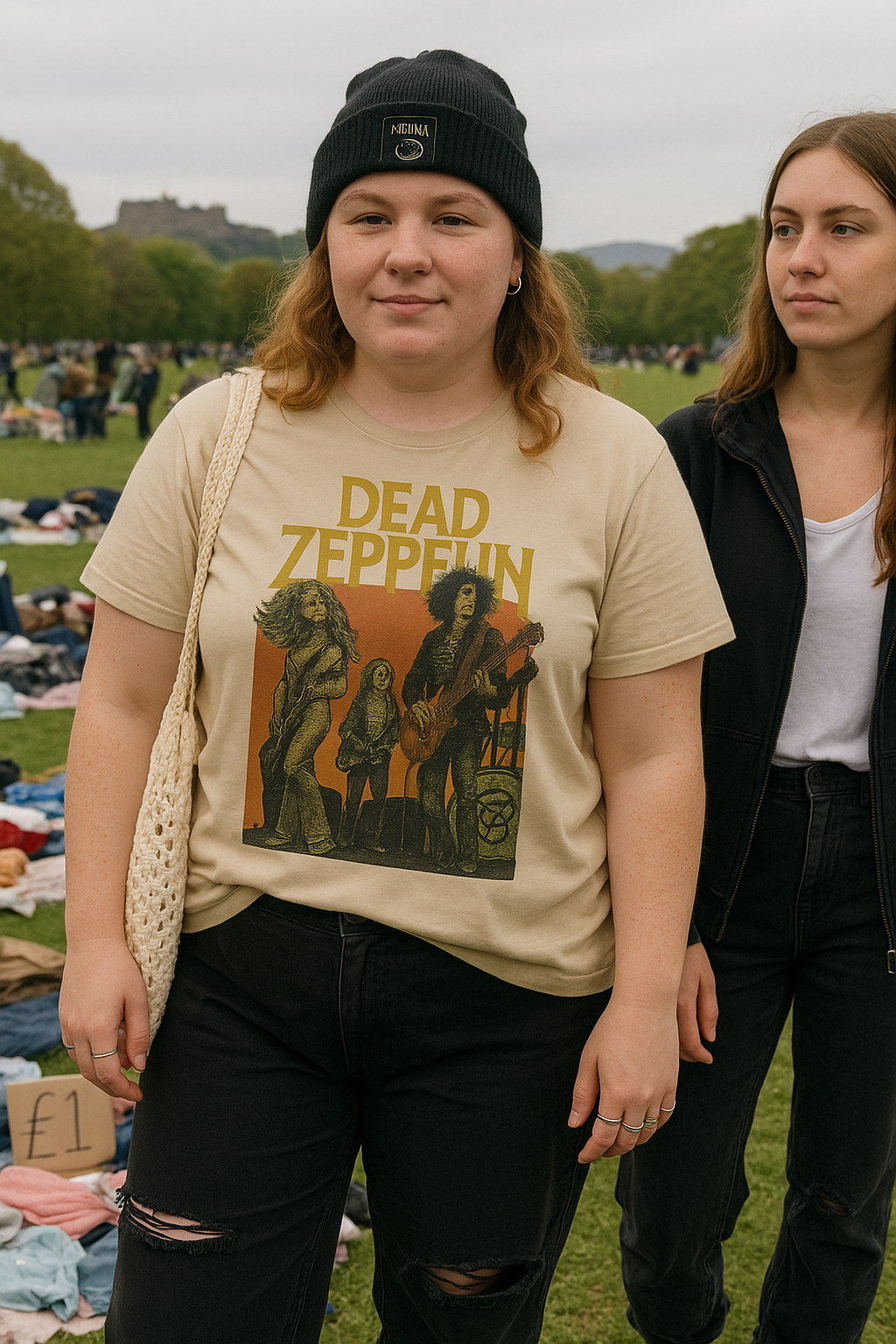 Unisex Dead Zeppelin T-Shirt - Shredding Zombie Rock Parody Tee - Classic Horror Style for Music Lovers