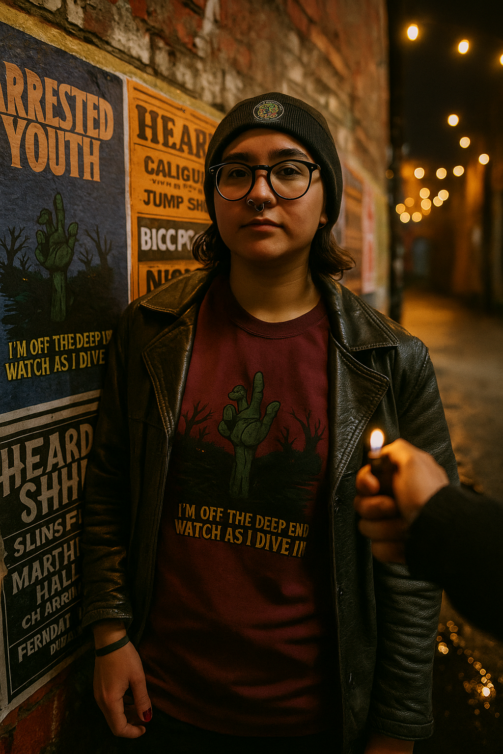 Unisex Off the Deep End Zombie T-Shirt - Spooky Cartoon Design for Horror Fans