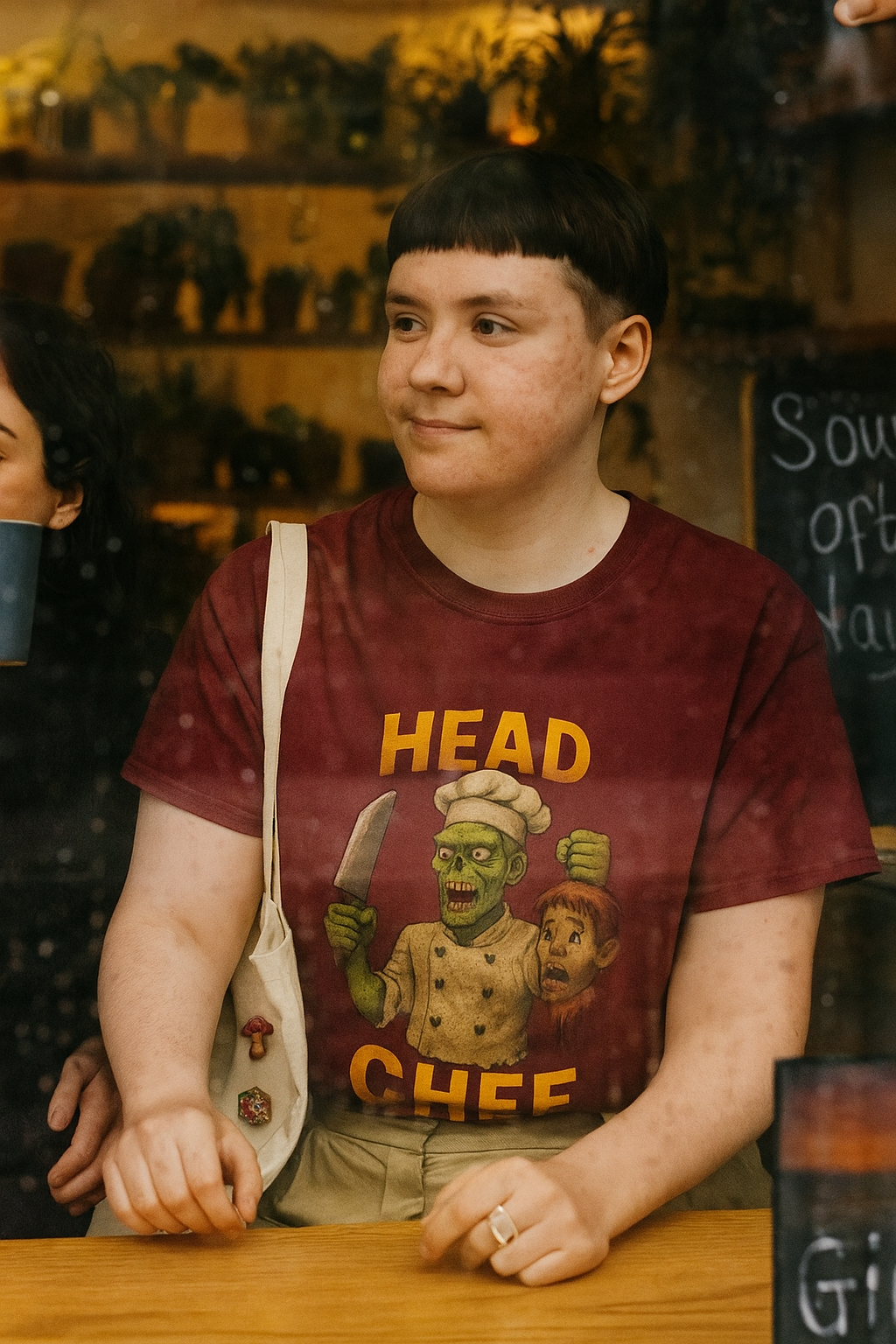 Unisex Head Chef Zombie T-Shirt - Horror Humor Tee for BBQ Dads & Halloween Lovers