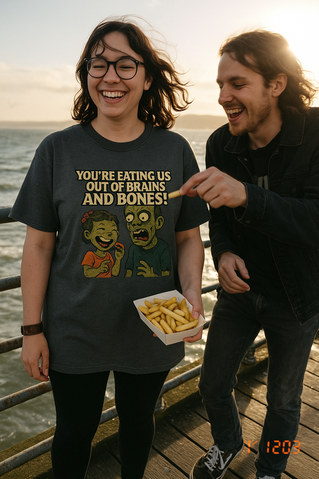 Unisex You're Eating Us Out of Brains and Bones! T-Shirt - Hilarious Undead Family Tee - Perfect Gift for Horror Lovers