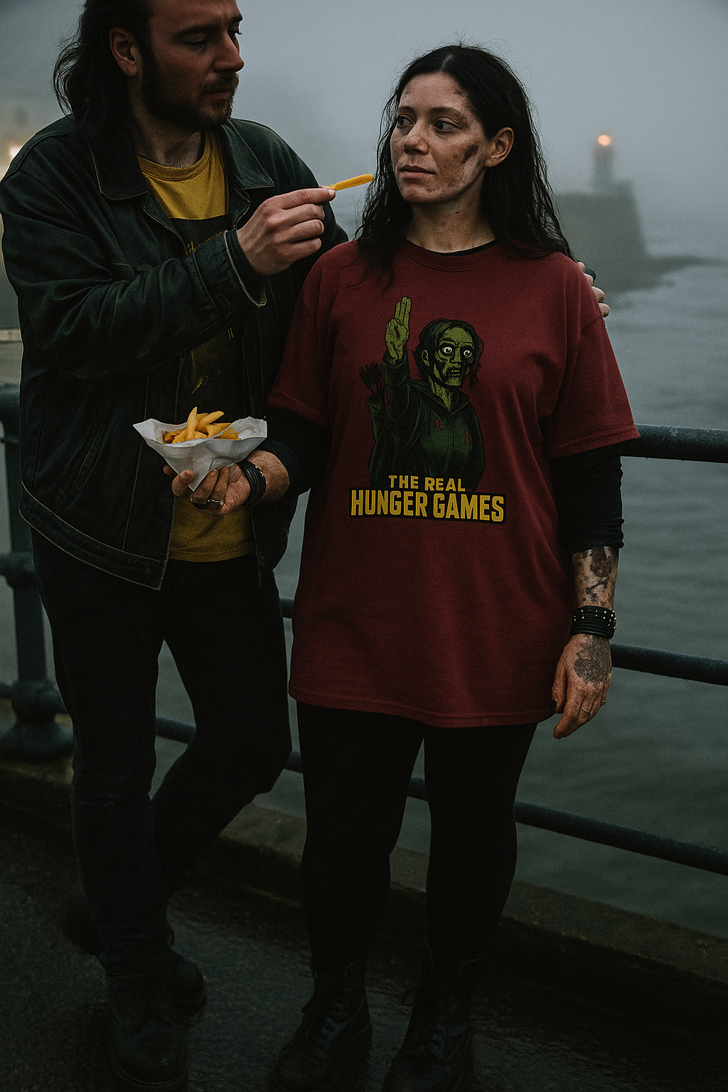 unisex The Real Hunger Games T-Shirt - Zombie Tribute Tee for Horror Fans - Dystopian Pop Culture Mashup
