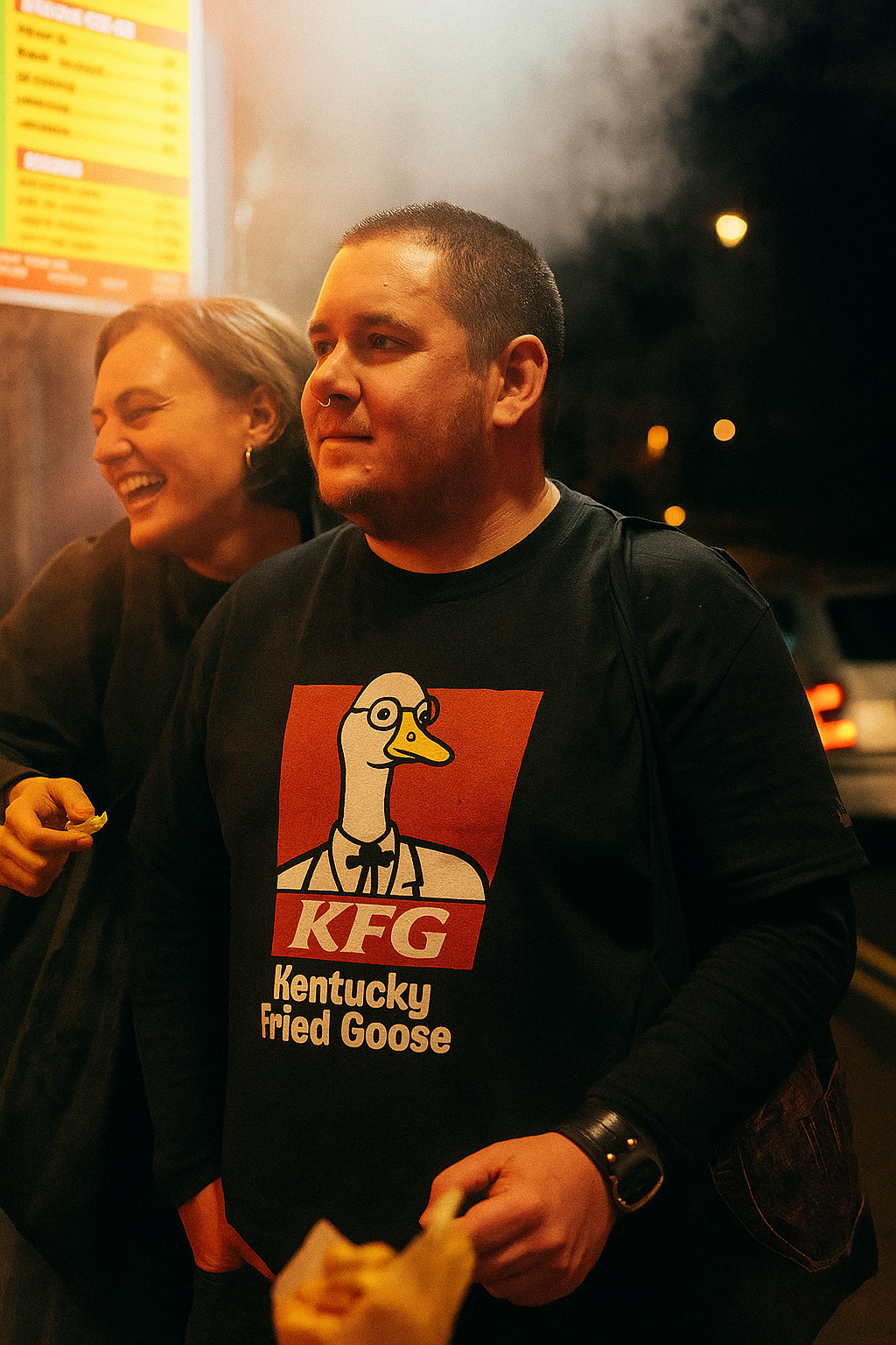 Unisex Hilarious Kentucky Fried Goose T-Shirt - Fun Parody Tee with Cartoon Goose Design!