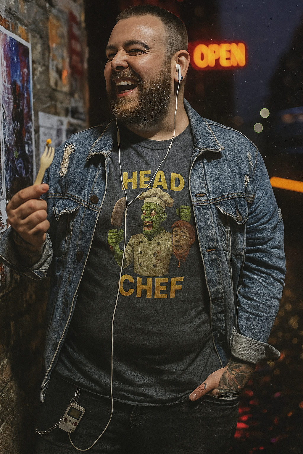 Unisex Head Chef Zombie T-Shirt - Horror Humor Tee for BBQ Dads & Halloween Lovers