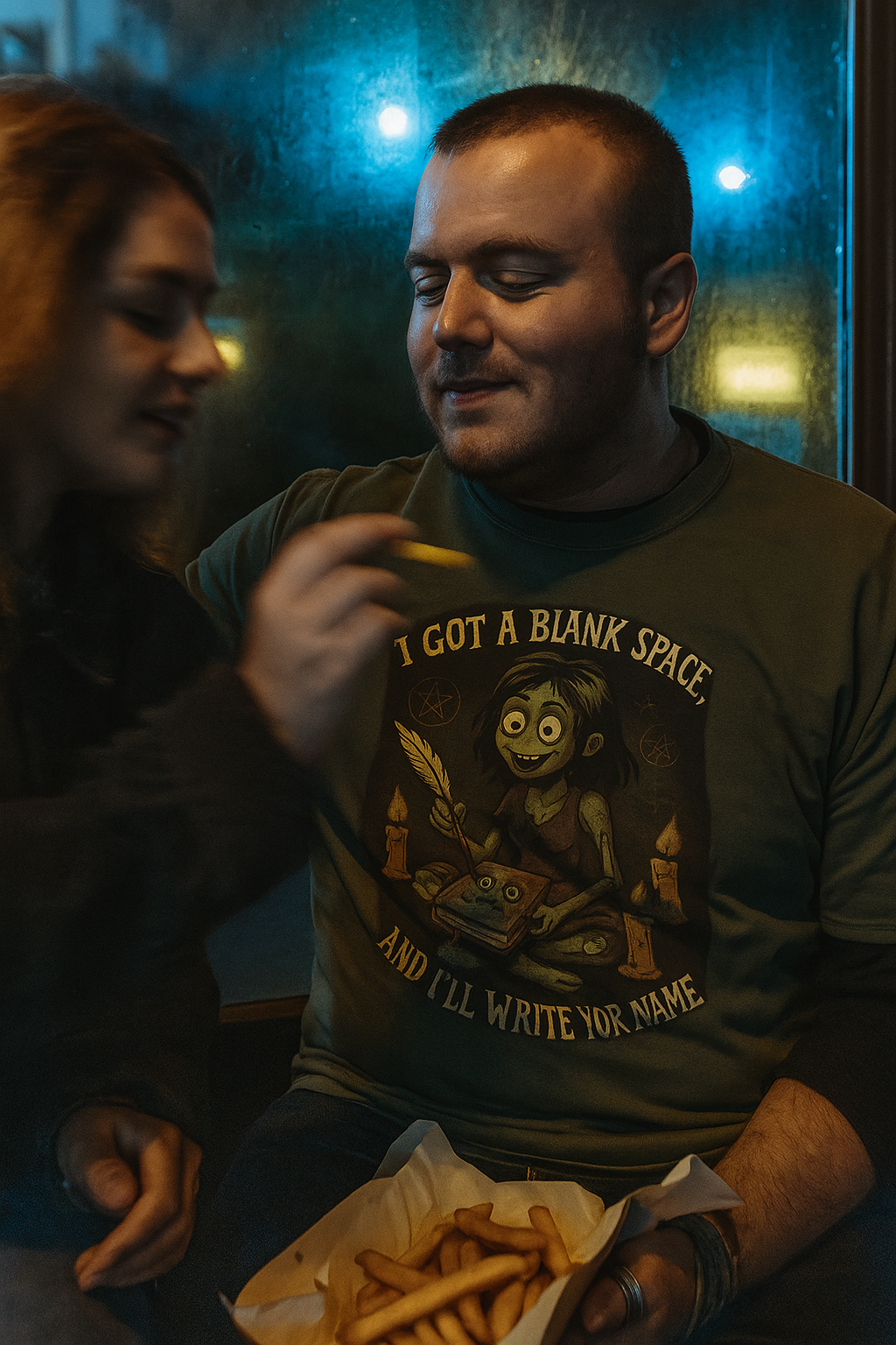 Unisex Wickedly Cheeky Zombie T-Shirt - Dark Romantic Horror Tee - Pop Culture & Sass