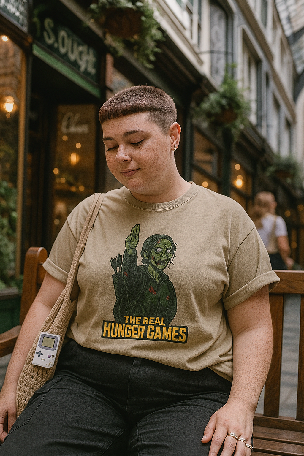 unisex The Real Hunger Games T-Shirt - Zombie Tribute Tee for Horror Fans - Dystopian Pop Culture Mashup